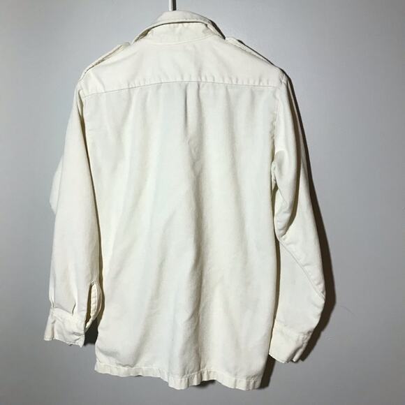 Norm Thompson mens L ivory cream field shirt jacket long sleeve button up layer - Picture 2 of 9
